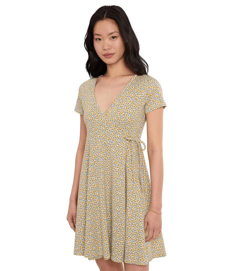 ドード アンドコー レディース トップス ワンピース Toadco Freesia Wrap Short Sleeve Dress Gold Print ゴールド