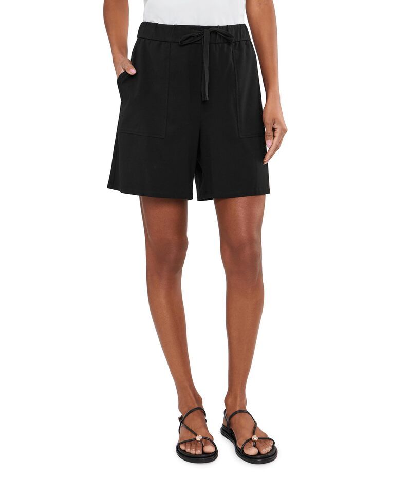 エイリーンフィッシャー レディース ボトムス ハーフパンツ・ショーツ ショートパンツ コットン ジャージー Eileen Fisher Pima Cotton Stretch Jersey Shorts with Drawstring Black ブラック