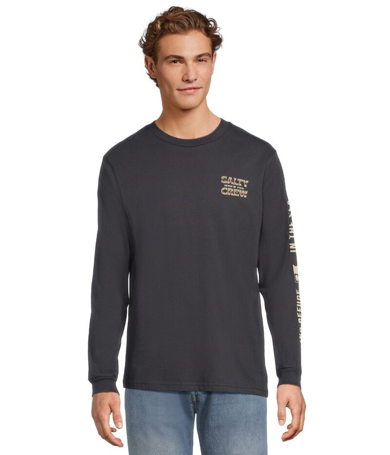 ソルティークルー メンズ トップス シャツ Salty Crew Offset Long Sleeve Tee Navy ネイビー