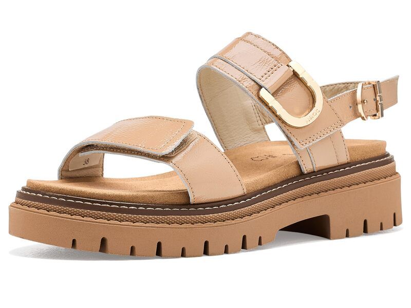 ナオト レディース シューズ サンダル Naotrinity Camel Crinkle Patent Leather キャメル