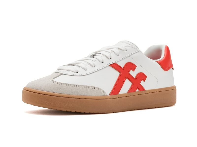 フィットフロップ レディース シューズ スニーカー スエード レザー FitFlop The Dash TToe LeatherSuede Sneakers Urban WhiteCherry Tomato ホワイト
