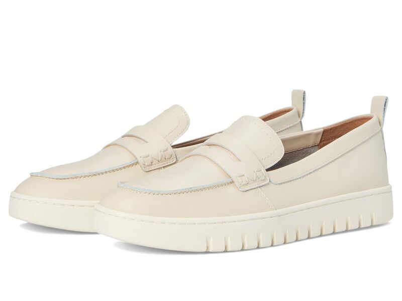 バイオニック レディース シューズ スリッポン・ローファー Vionic Uptown Slipons Cream Leather クリーム
