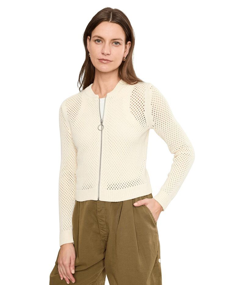 ニックプラスゾーイ レディース アウター ニット・セーター メッシュ カーディガン Niczoe Zip Front Mesh Cardigan Classicream クリーム