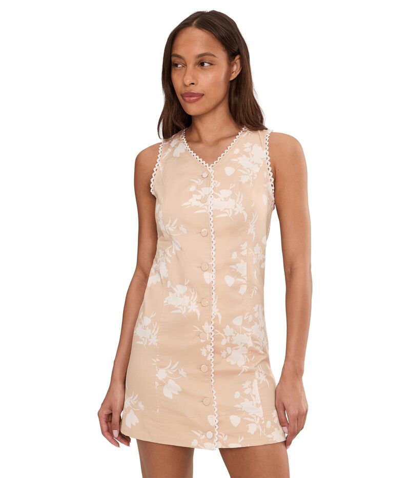 セセ レディース トップス ワンピース ボタンダウン ミニ ノースリーブ ダウン CeCe Sleeveless Button Down Fitted Mini Dress Toffee