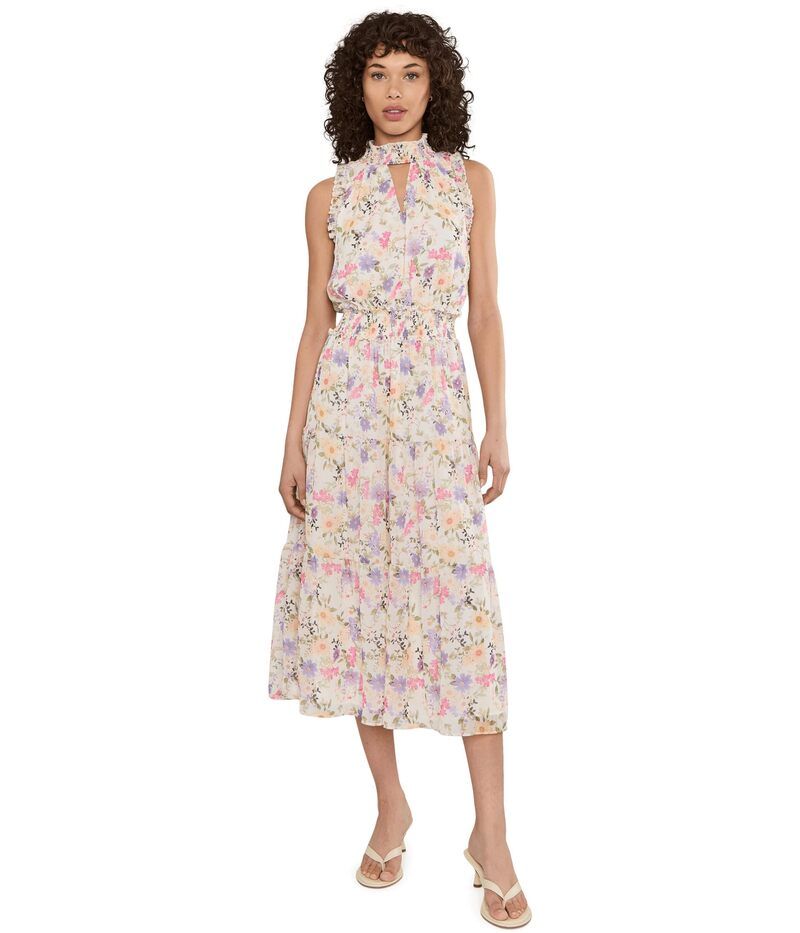 セセ レディース トップス ワンピース ハイネック ミディ CeCe High Neck Smoked Waist Midi Dress New Ivory アイボリー