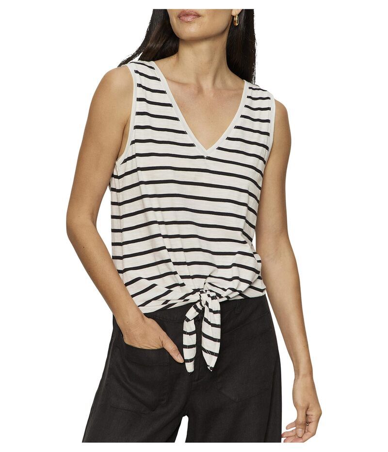 サンクチュアリー レディース トップス シャツ Vネック Sanctuary VNeck Tie Tank ChalkBlack Str チョーク