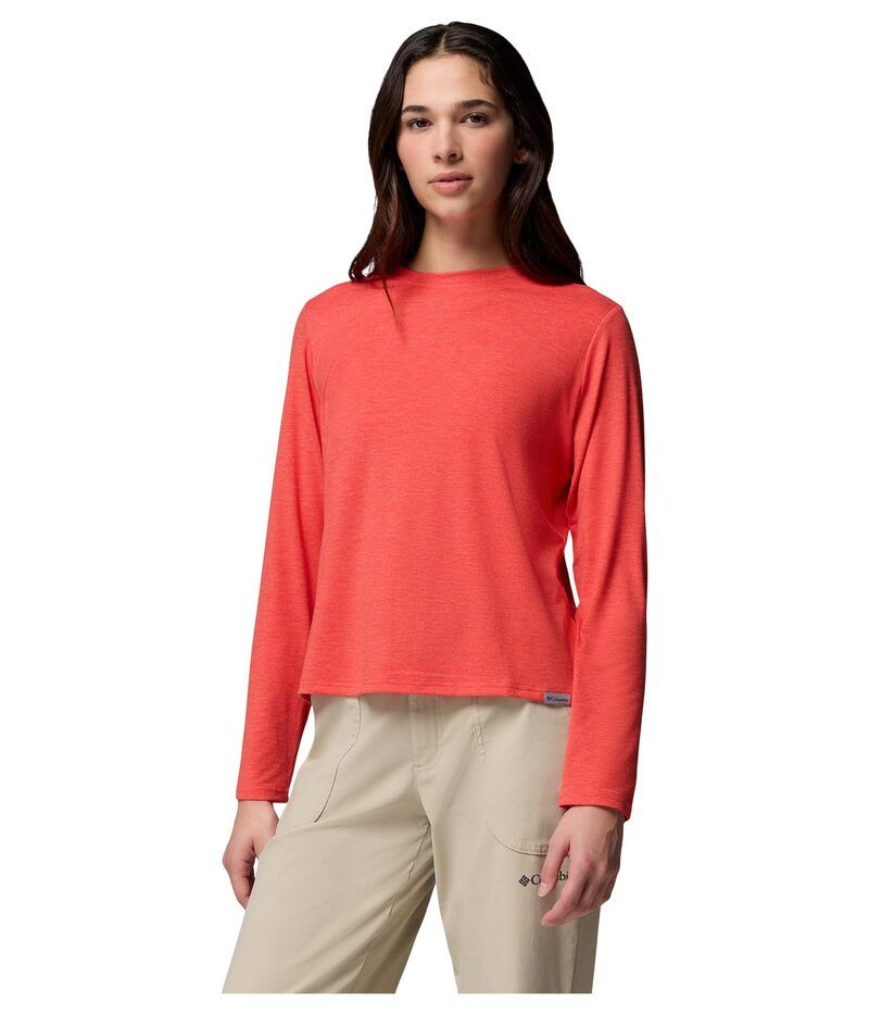 コロンビア レディース トップス シャツ Columbia Csc Soft Stretch Long Sleeve Tee Poppy Red Heath レッド