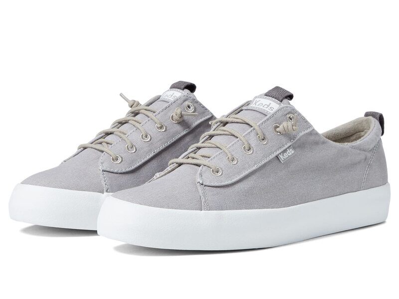 ケッズ レディース シューズ スニーカー Keds Kickback Canvaslip On Grey グレー