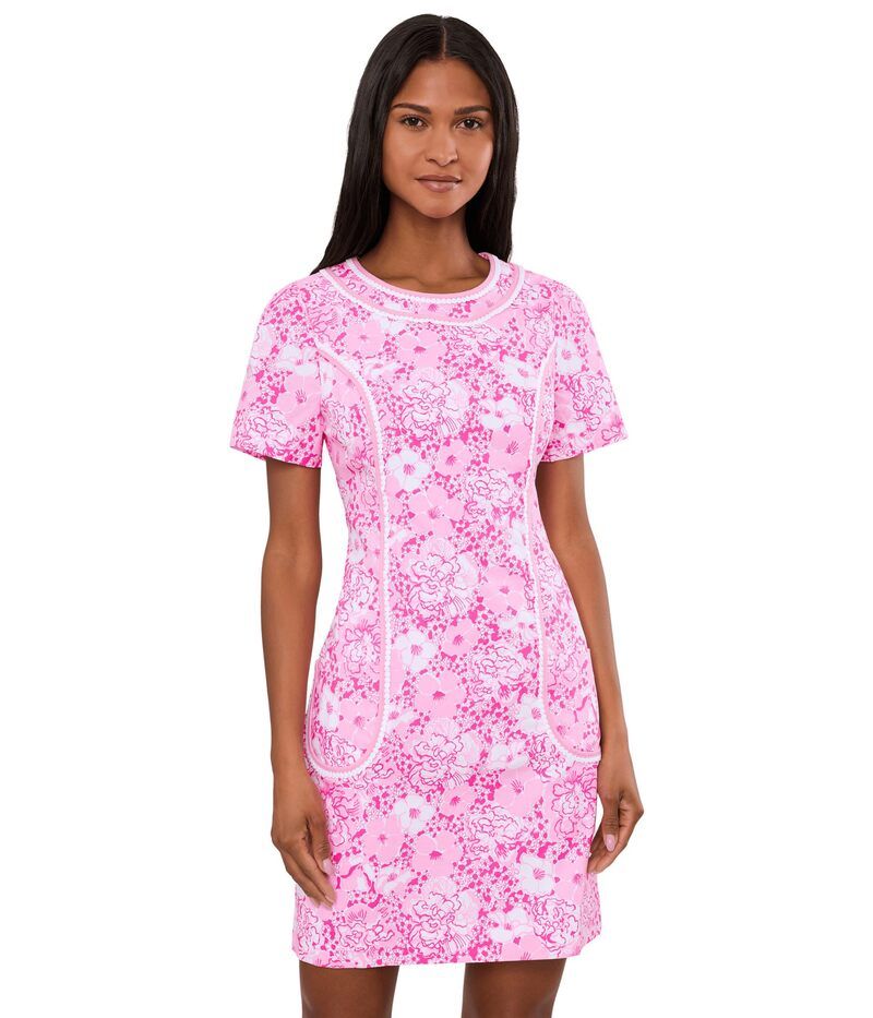 リリーピュリッツァー レディース トップス ワンピース Lilly Pulitzer Adetta Short Sleeve Stretch Shift Dress Conch Shell Pin