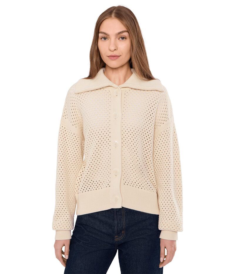 バーレイ レディース アウター ニット・セーター Varley Myrtle Button Through Knit Birch