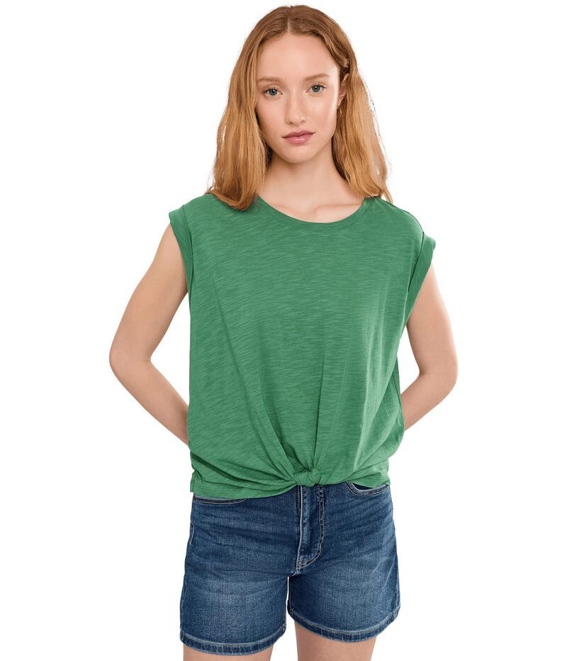 サンクチュアリー レディース トップス シャツ Sanctuary Knotted Muscle Tee Green Juice グリーン