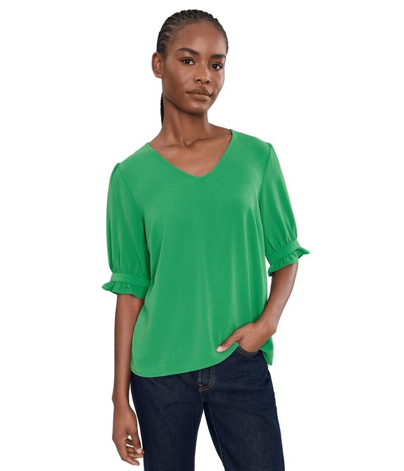 セセ レディース トップス シャツ Vネック CeCe VNeck Elbow Sleeve Topine Green グリーン