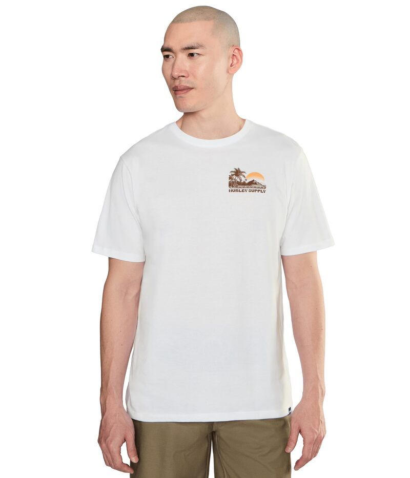 ハーレー メンズ トップス シャツ キャップ ケープ Hurley Island Scape Short Sleeve White ホワイト