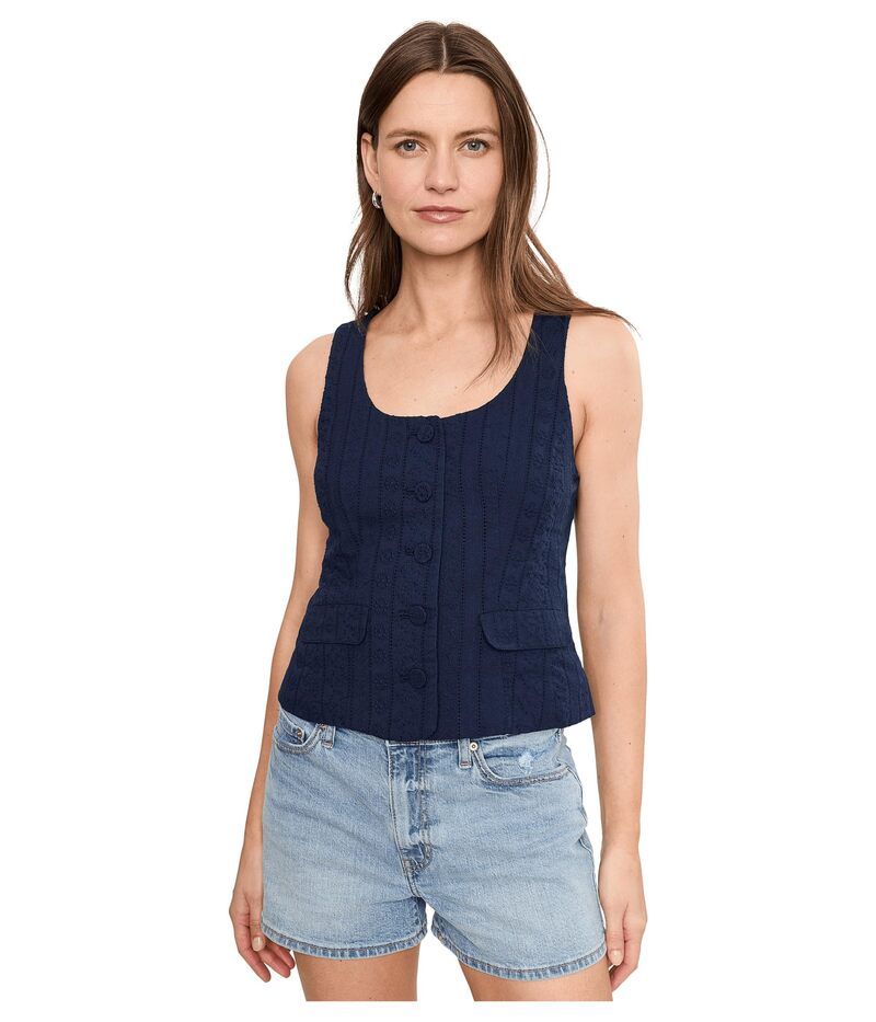 セセ レディース トップス シャツ ベスト ダウン Cece Scoop Neck ButtonDown Vest Classic Navy ネイビー