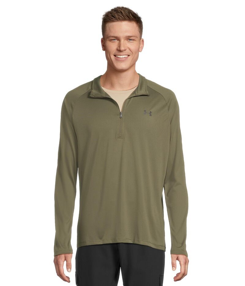 アンダーアーマー メンズ トップス シャツ Under Armour UA Tech 12 Zip Marine OD Green グリーン
