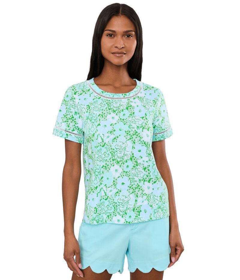 リリーピュリッツァー レディース トップス シャツ レース ニット Lilly Pulitzer Clairmont Ladder Lace Knitop Mint Condition ミント