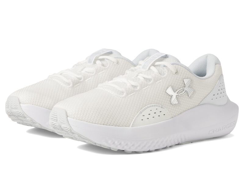 アンダーアーマー レディース シューズ スニーカー Under Armour Charged Surge 4 WhiteDistant GrayMetallic Silver ホワイト