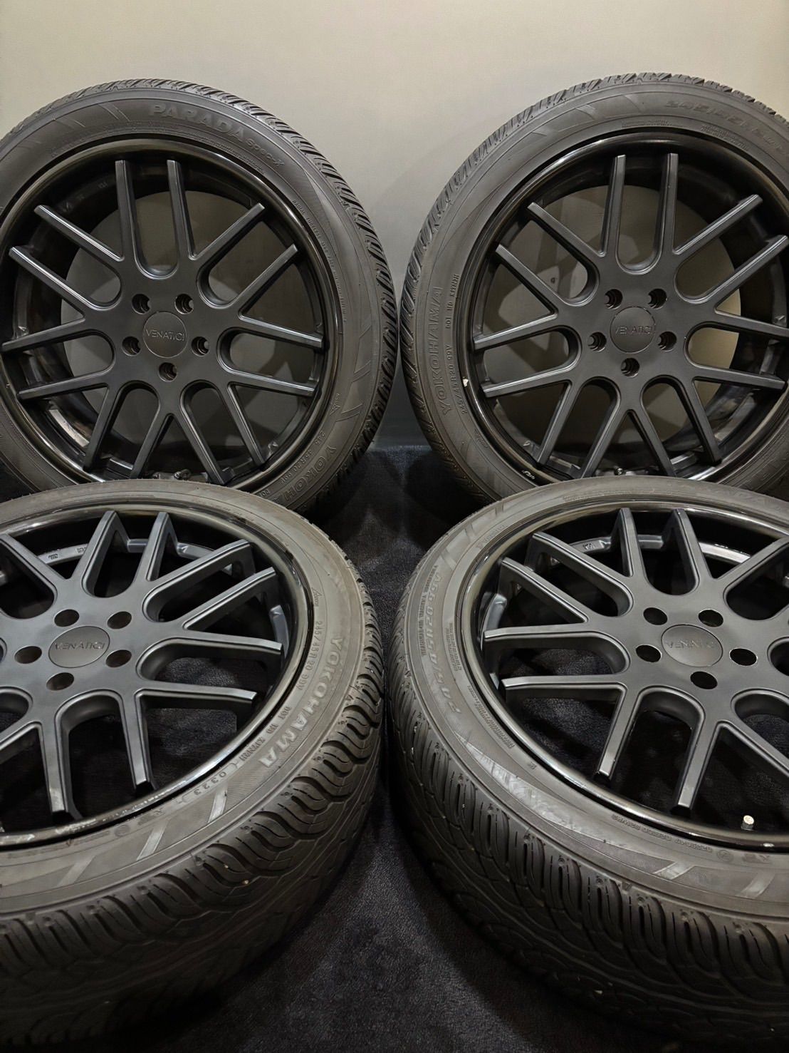 ★245/45R20 YOKOHAMA/PARADA Spec-X 23年製 VENATICI 20インチ 8.5J +45 114.3 5H 夏タイヤ 4本 ハリアー CX-5 (1-M320) 54,000円