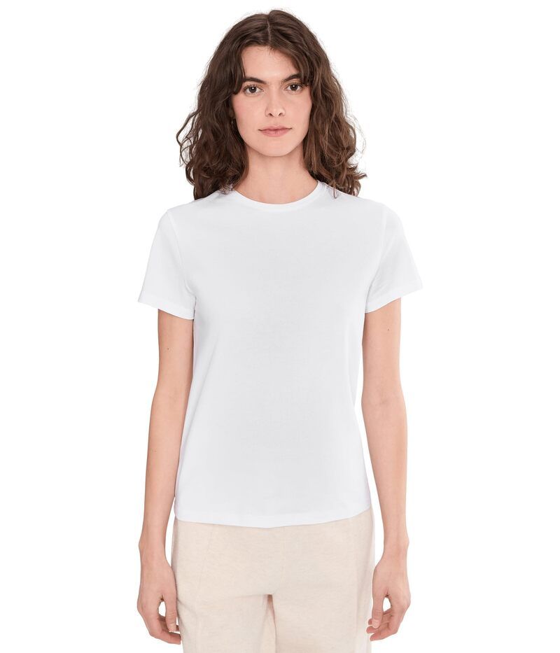 パクト レディース トップス シャツ クルーネック Pact Luxe Signature Crew Neck Tee White ホワイト