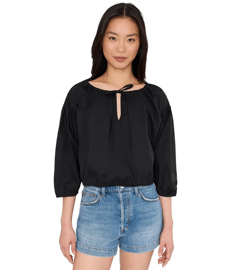セセ レディース トップス シャツ CeCe Long Sleeve Dropped Shoulder Bubble Top Rich Black ブラック