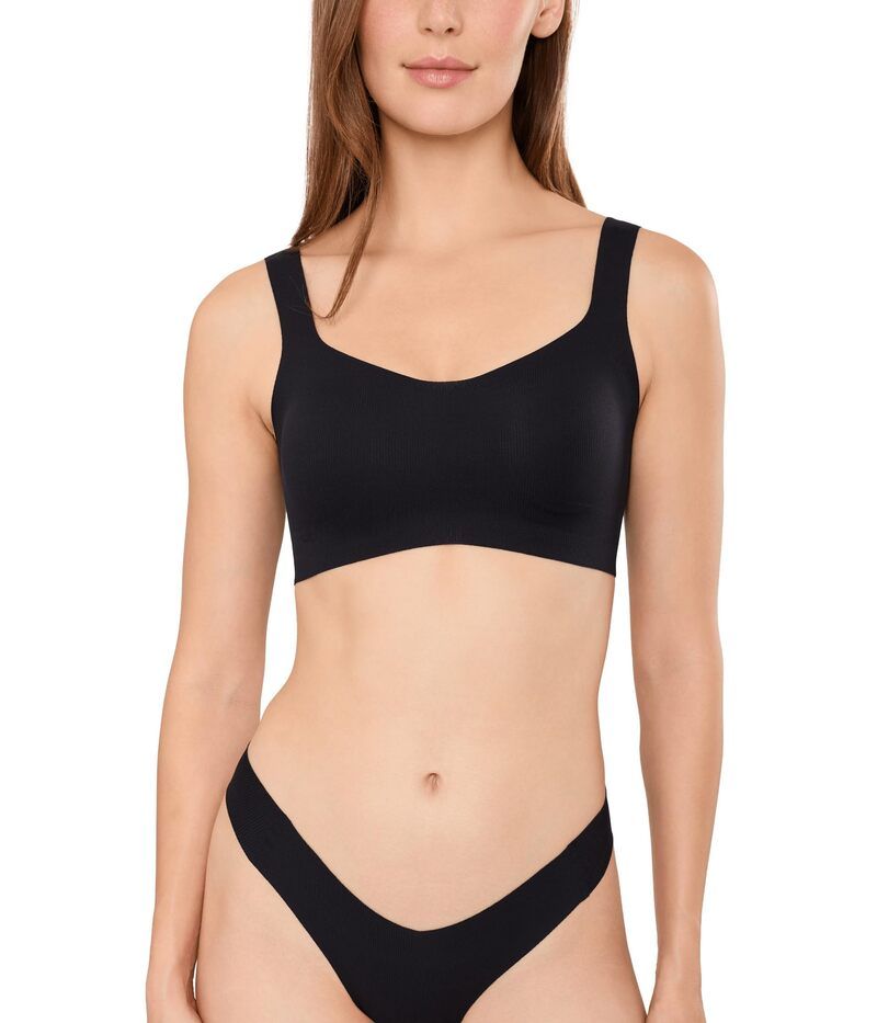 コマンドー レディース アンダーウェア ブラジャー コットン Commando Cotton Refined Ribonded Bralette Black ブラック