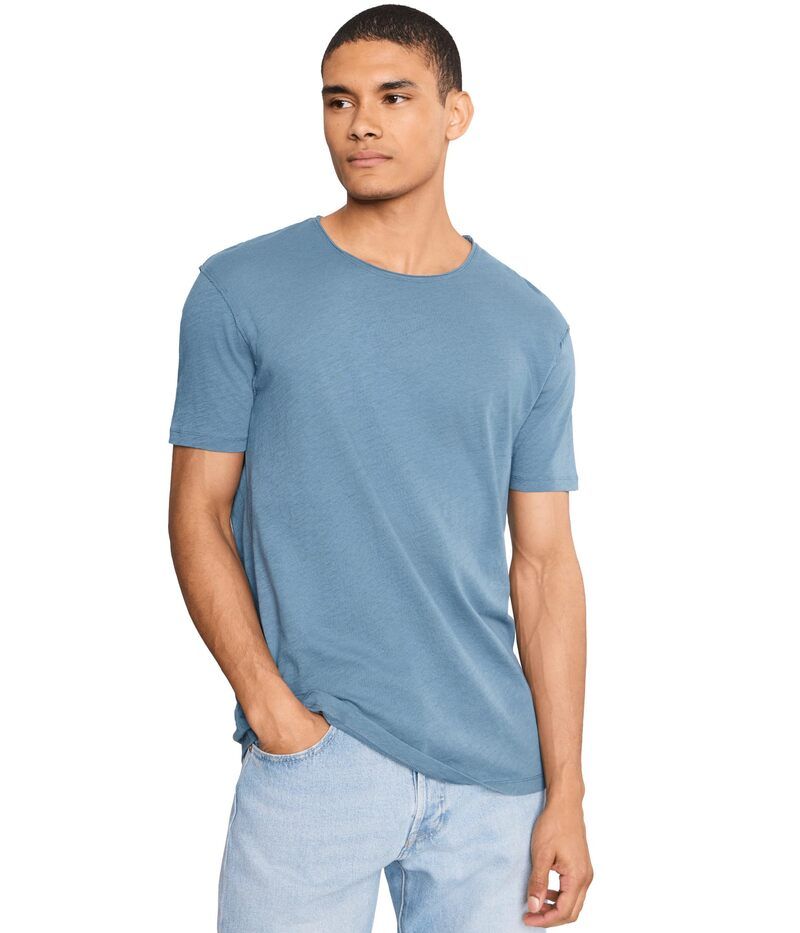 オールセインツ メンズ トップス シャツ Allsaints Figure Short Sleeve Crewaved Blue ブルー