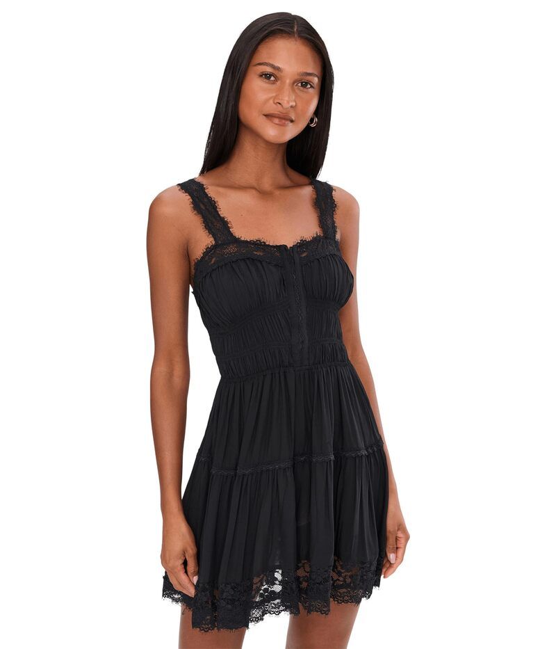 フリーピープル レディース トップス ワンピース ミニ Free People So In Love Mini Slip Black ブラック
