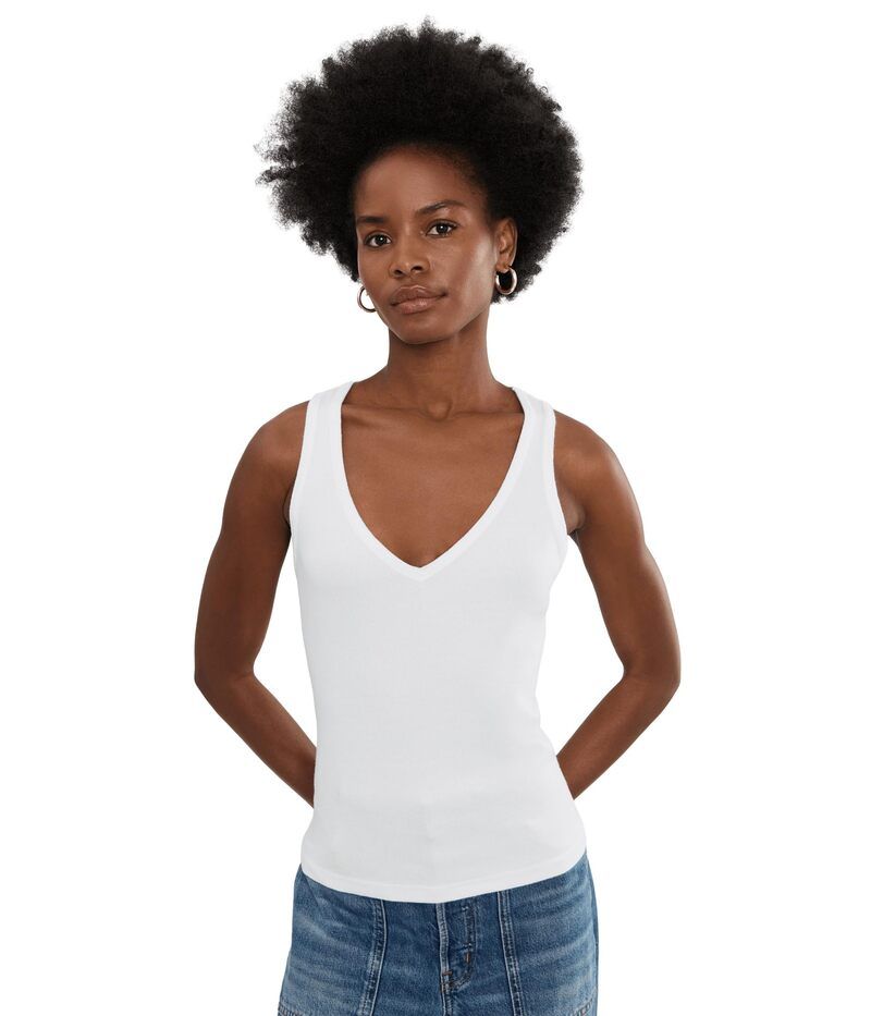マイケルスターズ レディース トップス シャツ Michael Stars Ivaracerback Tank White ホワイト