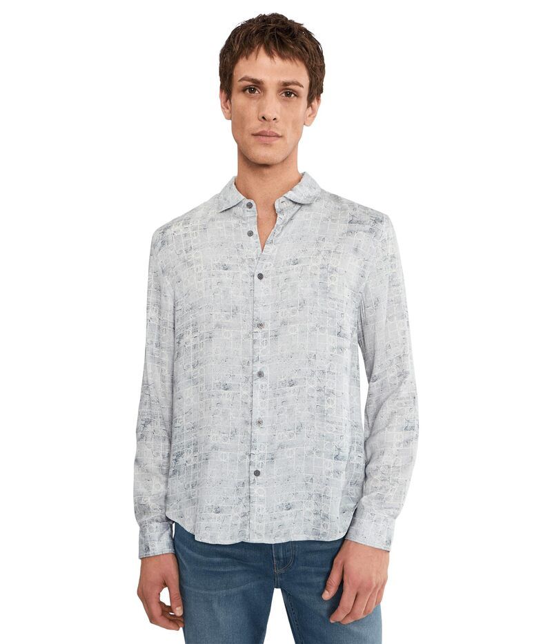 ジョンバルベイトス メンズ トップス シャツ John Varvatos Luca Shirt Grey Sky グレー