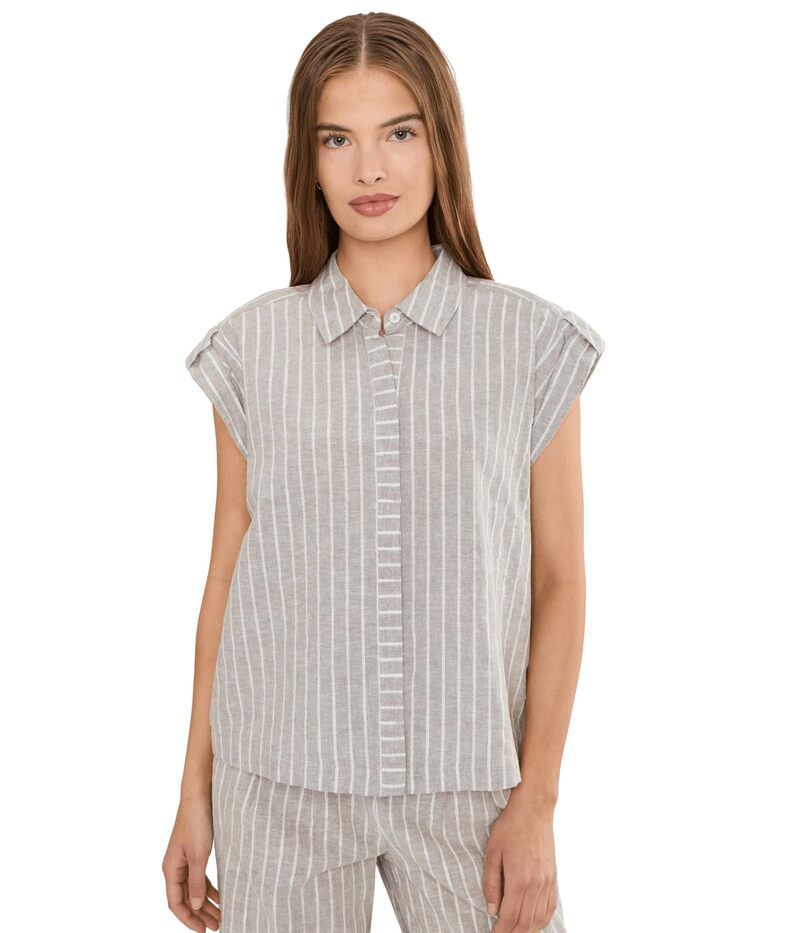 ニックプラスゾーイ レディース トップス シャツ プチ リネン Niczoe Petite Lurex Linen Resort Shirt Neutral Multi マルチカラー