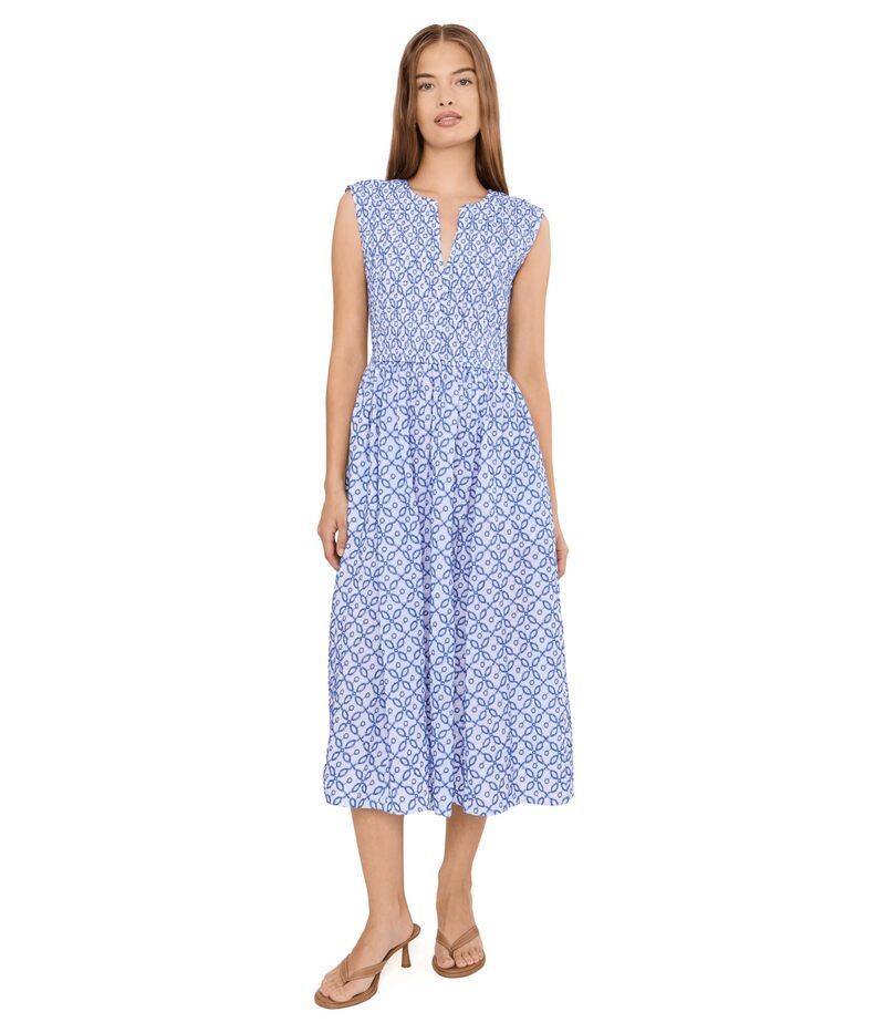 ニックプラスゾーイ レディース トップス ワンピース プチ 刺繍 Niczoe Petitembroidered Tile Amelia Dress Blue Multi ブルー
