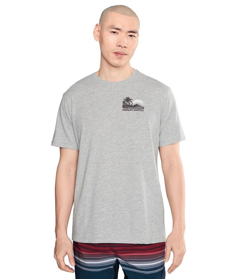 ハーレー メンズ トップス シャツ キャップ ケープ Hurley Island Scape Short Sleeve Dark Grey Htr グレー