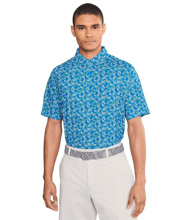 キャラウェイ メンズ トップス シャツ プリント Callaway Hibiscus Print Polo Brilliant Blue ブルー