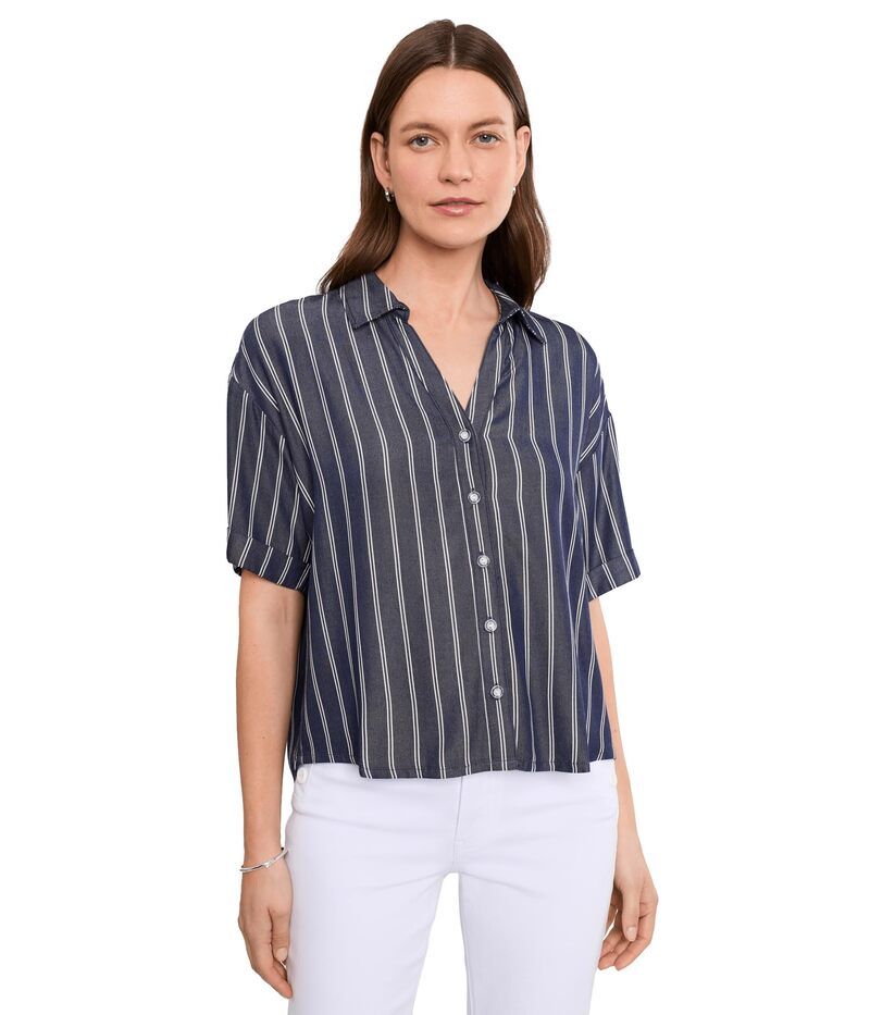 カットフロムザクロス レディース トップス シャツ Kut From The Kloth Brenda Boxy Button Front Shirt IndigoWhite ホワイト