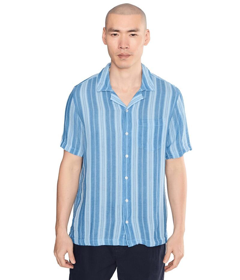 エルエルビーン メンズ トップス シャツ Llbean Cloud Gauze Shirt Short Sleeve Slightly Fitted Regular Seaboard Blue S ブルー