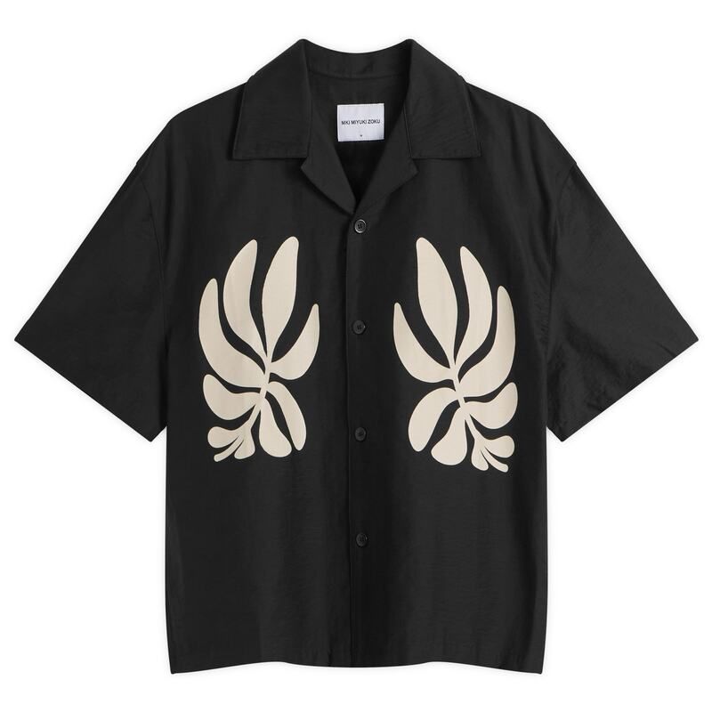 エムケーアイ メンズ トップス シャツ プリント MKI Presented by END Botanical Print Vacation Shirt Black ブラック