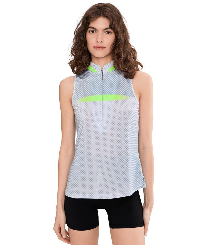 ジャイミーサドック レディース トップス シャツ プリント ノースリーブ Jamie Sadock Optic Dot Print Sleeveless Top Grey グレー