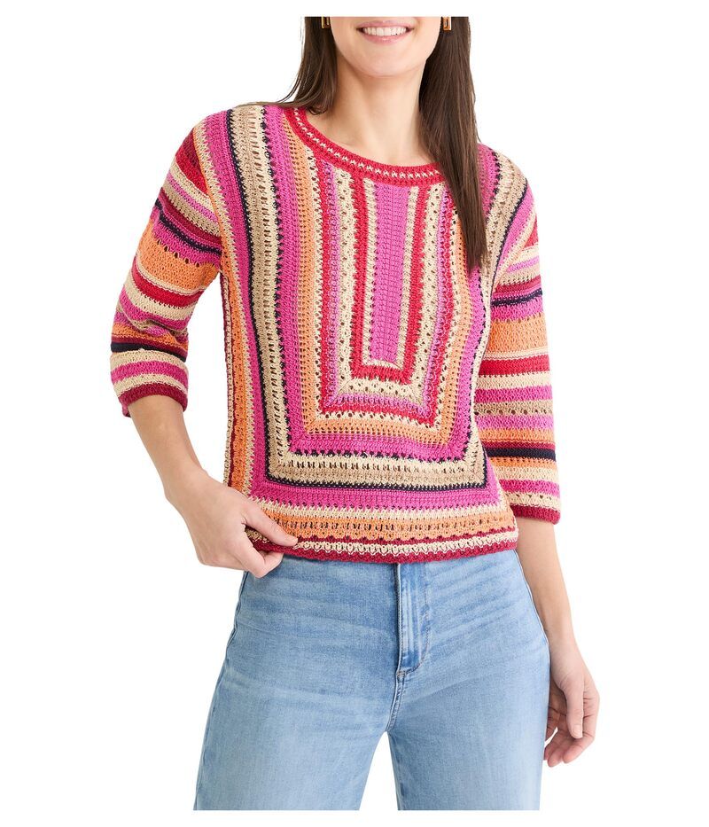 ニックプラスゾーイ レディース アウター ニット・セーター NICZOE Pastiche Mix Sweatered Multi レッド