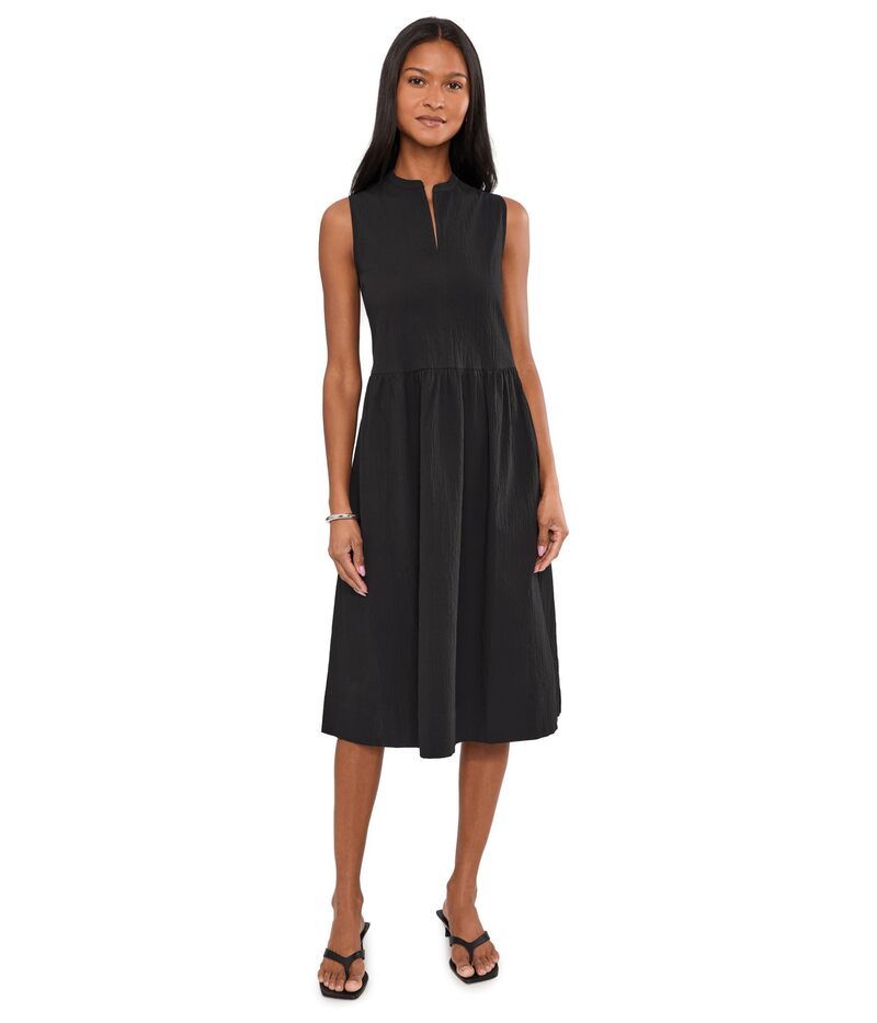 エイリーンフィッシャー レディース トップス ワンピース コットン Eileen Fisher Organicotton Pucker Calf Length Dress Black ブラック