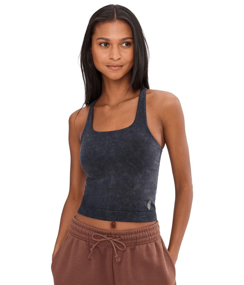 フリーピープル レディース トップス シャツ FP Movement Go To Smooth Square Neck Cami Washed Black ブラック