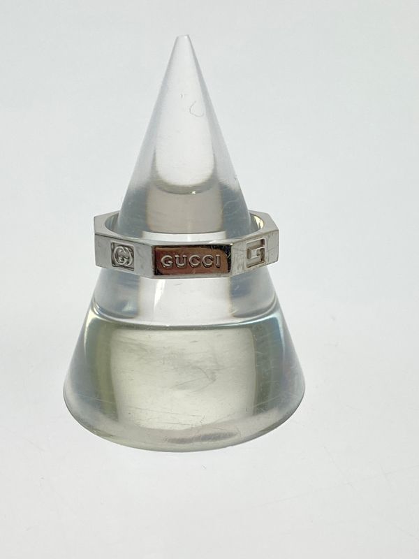 GUCCI グッチ K18WG ロゴ8 リング オクタゴナル 指輪 アクセサリー 【182-260527-yn-13-min】