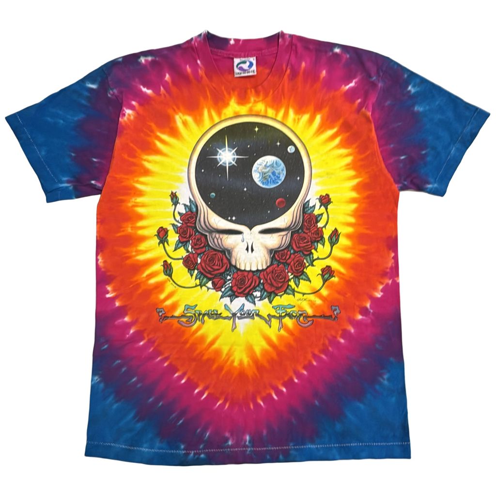 90年代 USA製 LIQUID BLUE リキッドブルー GRATEFUL DEAD グレイトフル・デッド タイダイTシャツ バンド(メンズ L)中古 古着 Y1915