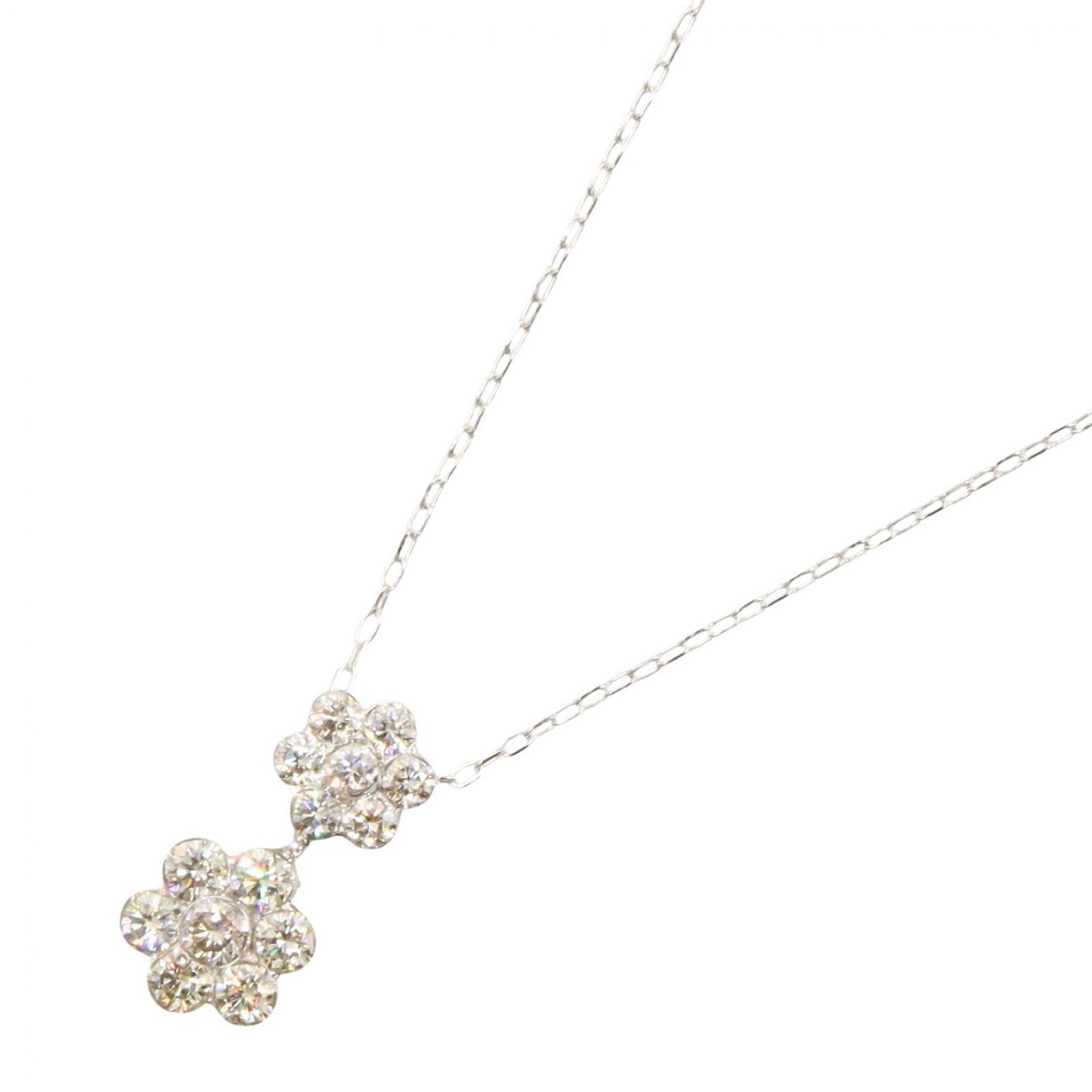 ジュエリー JEWELRY ネックレス ダイヤモンド ネックレス ﾀﾞｲﾔ 2.3g 首回り45.5㎝ K18WG（ホワイトゴールド） ダイヤモンド ダイヤネックレス レディース Used A