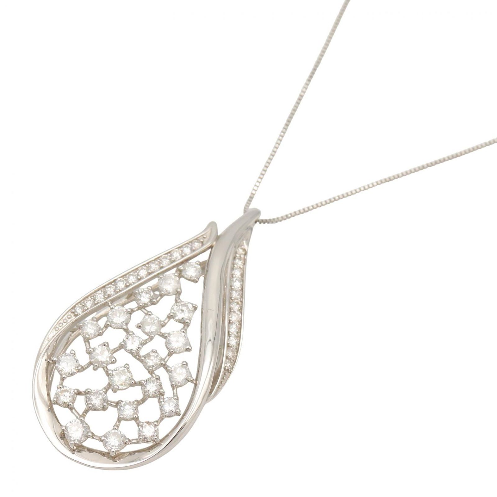 ジュエリー JEWELRY ネックレス ダイヤ ネックレス ダイヤ 13.1g 首回り45㎝ Pt950プラチナ Pt850プラチナ ダイヤ ネックレス レディース Used A