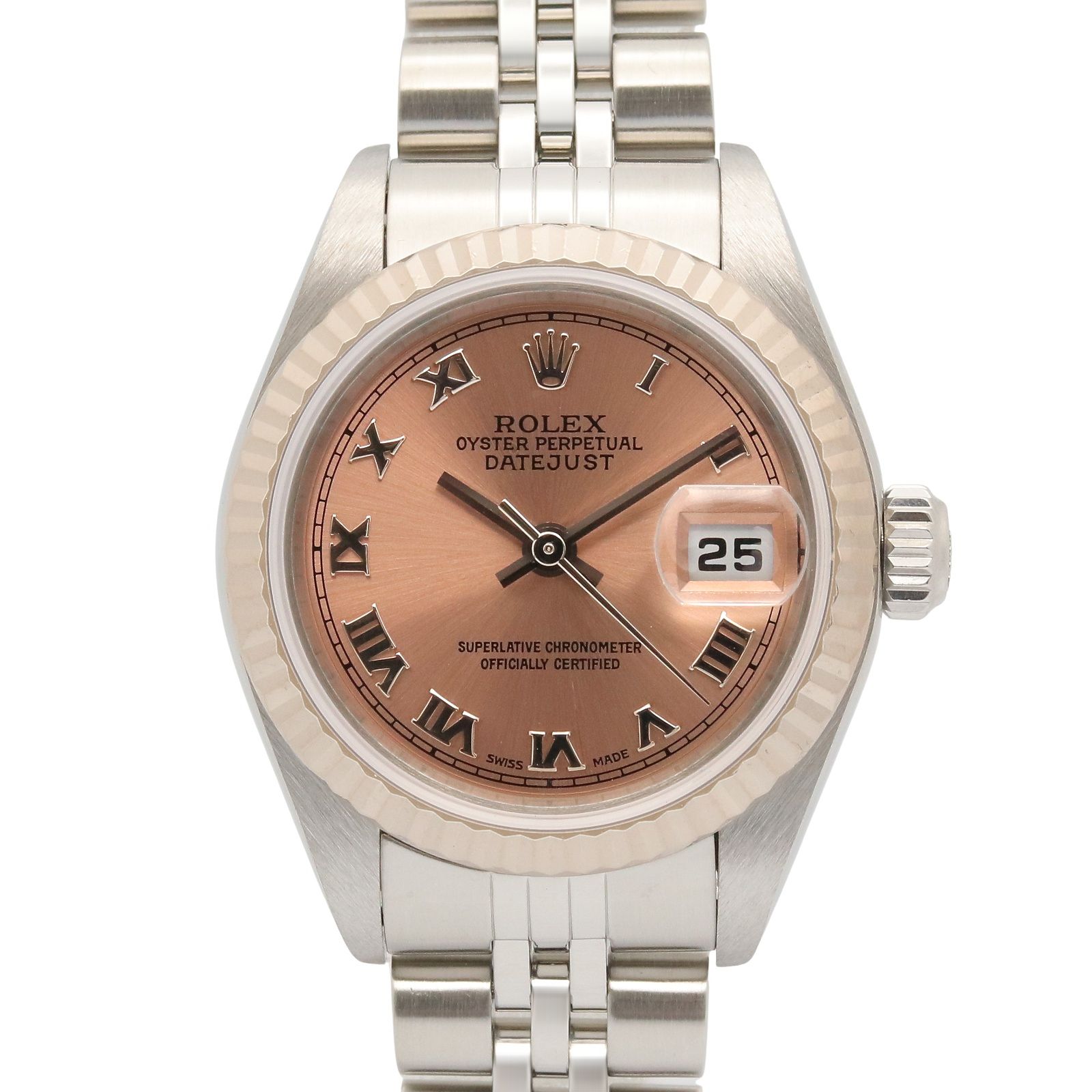 ロレックス ROLEX 腕時計 デイトジャスト Y番 79174 PK/RO K18WG（ホワイトゴールド） ステンレススチール デイトジャスト Y番 レディース Used A