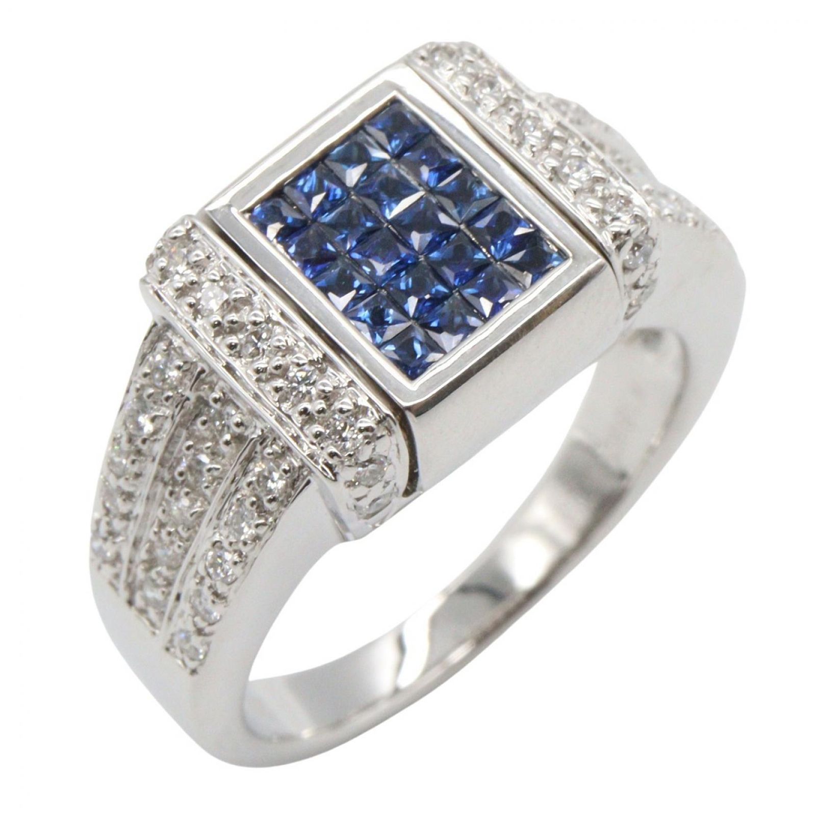 ジュエリー JEWELRY リング・指輪 サファイア ダイヤモンド リング ｻﾌｧｲｱ 8.2g #11.5 K18WG（ホワイトゴールド） ダイヤモンド サファイアリング レディース