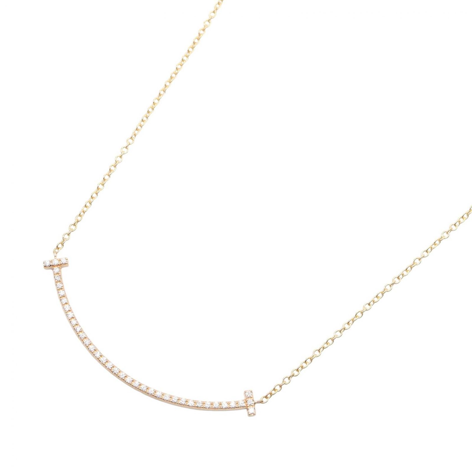 ティファニー TIFFANY&CO ネックレス Tスマイルスモール ダイヤ ネックレス 63058815 首回り36.5㎝ K18PG(ピンクゴールド) ダイヤモンド Tスマイルスモール ダイヤ ネックレス