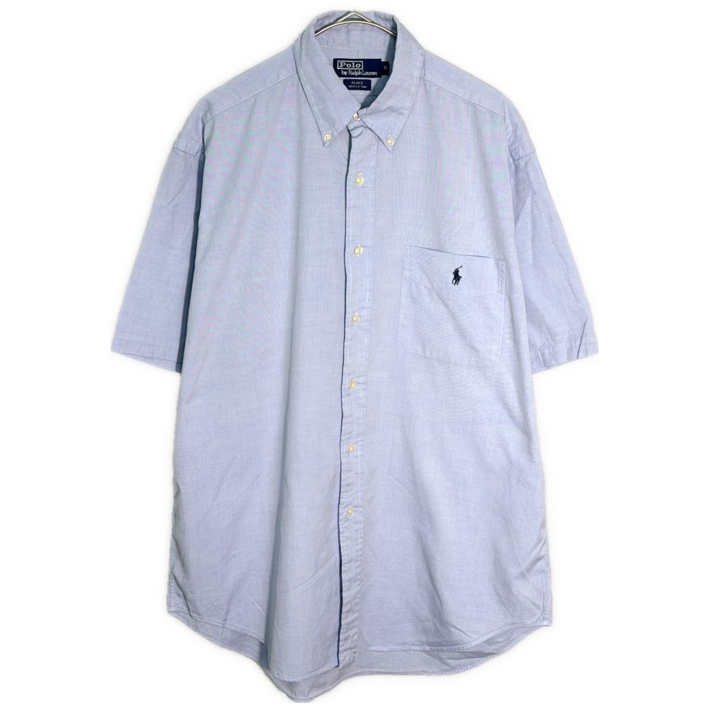 Polo by Ralph Lauren ポロ ラルフローレン BLAKE ボタンダウンシャツ ブルー(メンズ M)中古 古着 Y1995
