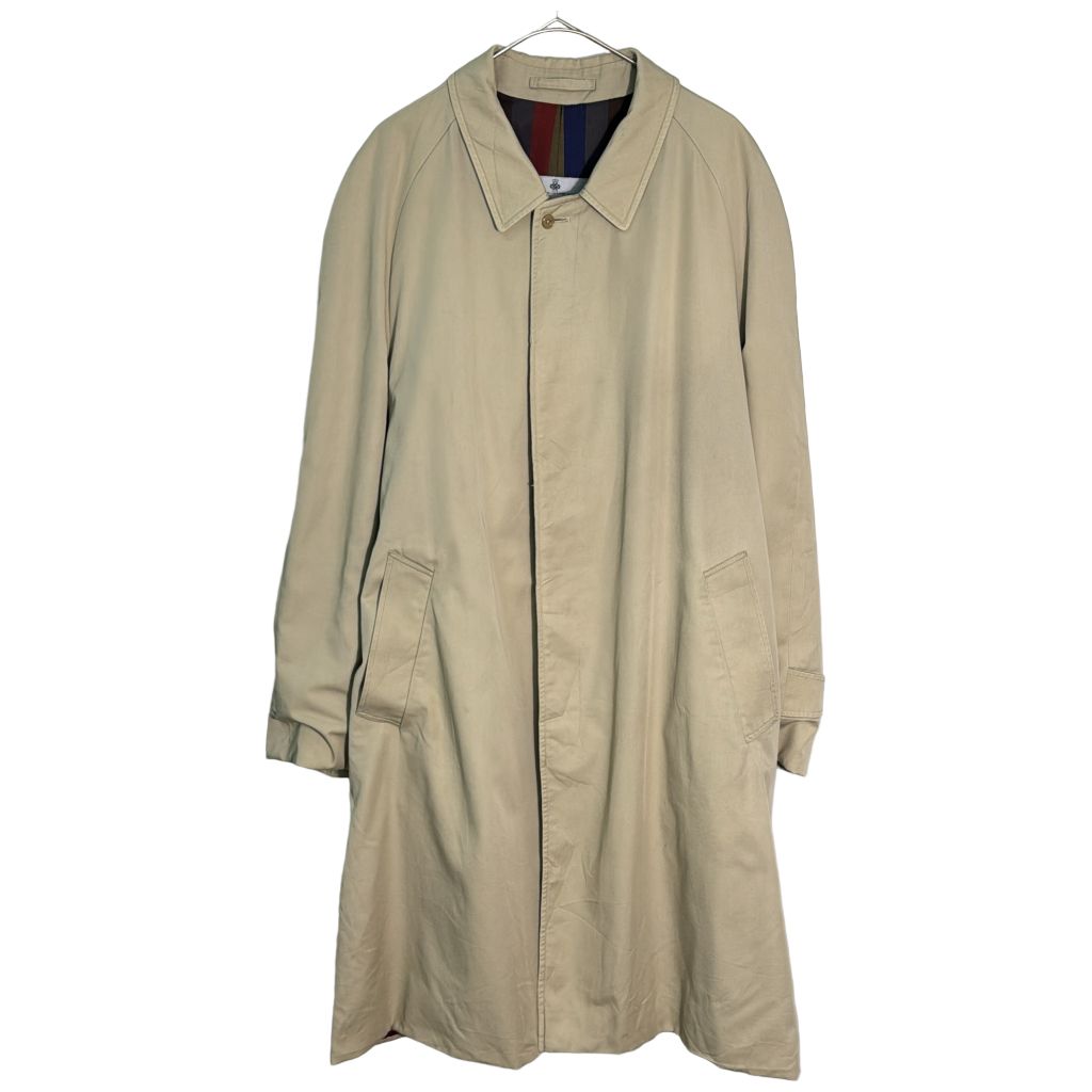 70年代 イングランド製 Aquascutum アクアスキュータム ステンカラーコート ヴィンテージ ベージュ(メンズ XL相当)中古 古着 Y2006