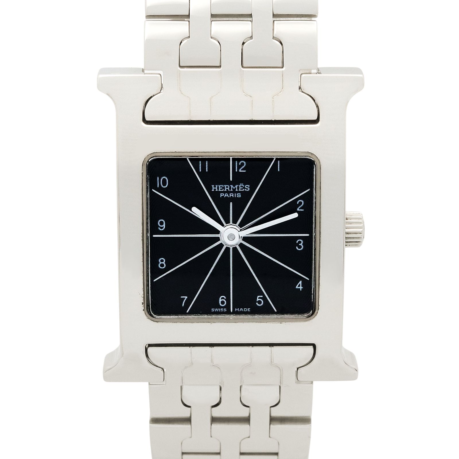 エルメス HERMES 腕時計 Hウォッチ HH1.210 ブラック ステンレススチール Hウォッチ レディース Used A